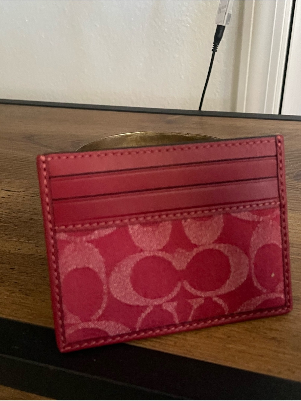 Coach Slim ID Card Case - Ruby Red